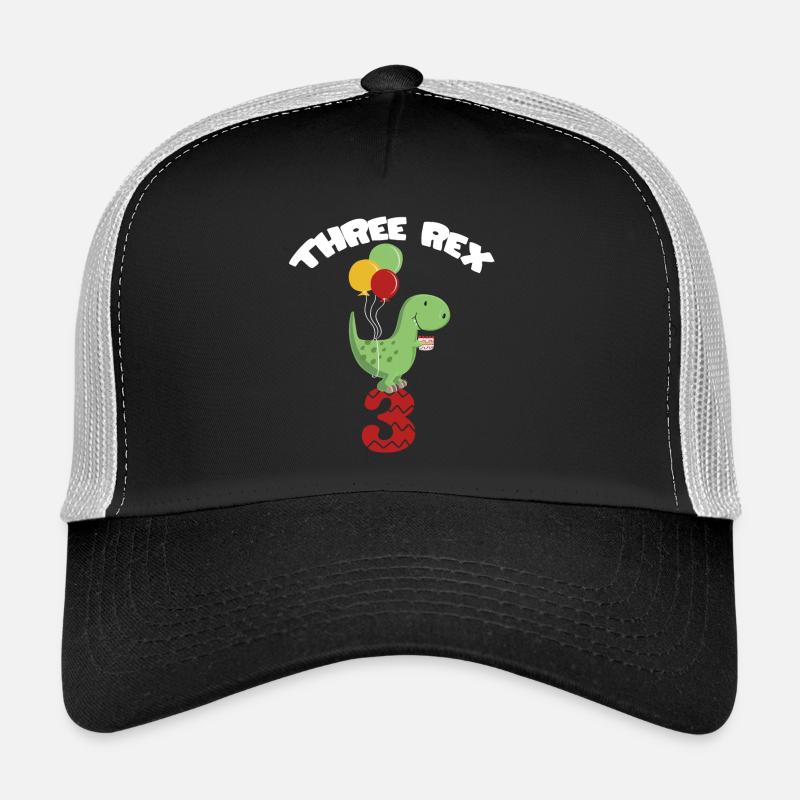 Three Rex - Third Birthday Boy - 3 years - Trucker Cap - black/stone grey