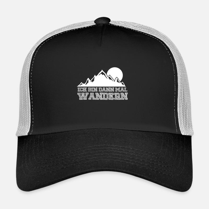 wandern, Wanderung, Freizeitspaß, Hobby, Berg - Trucker Cap - Schwarz/Steingrau