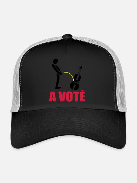 A voté - Casquette trucker  - noir/gris pierre - Devant