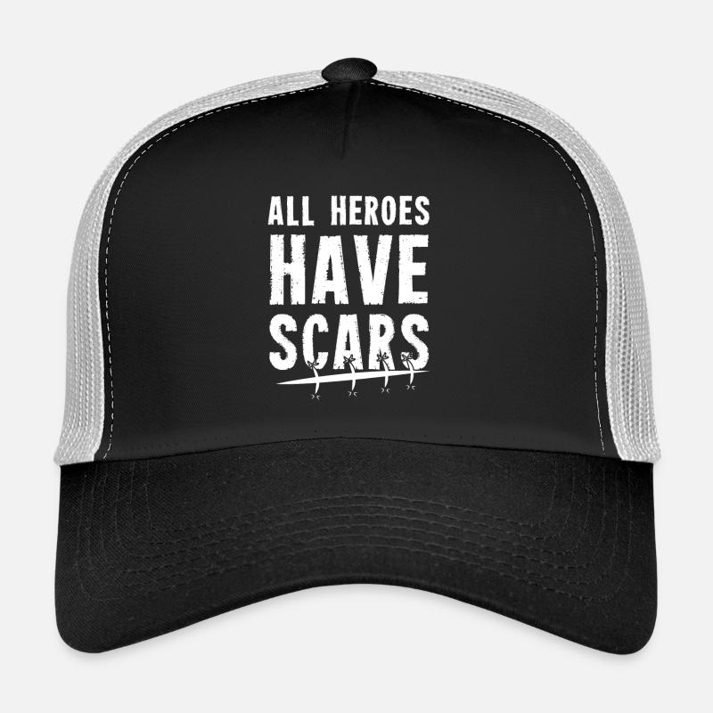 All Heroes have Scars - tough pun Casquette trucker 