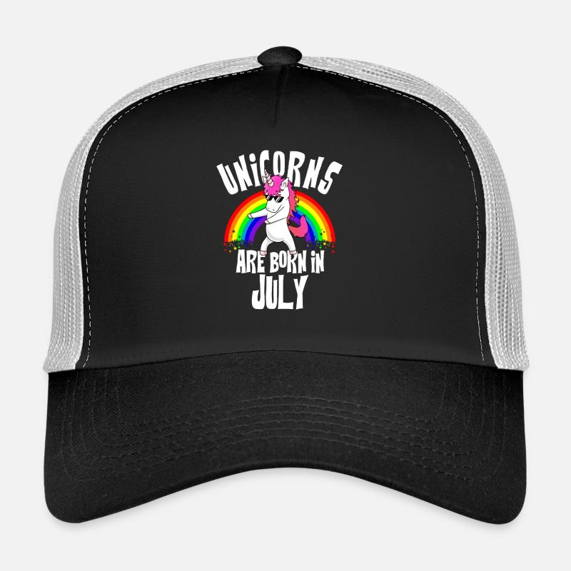Unicorns born July Floss Geburtstag Juli Einhorn Casquette trucker 