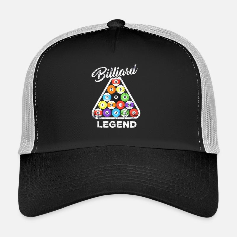 Billard Billiard Biliard Billardkugel Snooker Pool - Trucker Cap - Schwarz/Steingrau