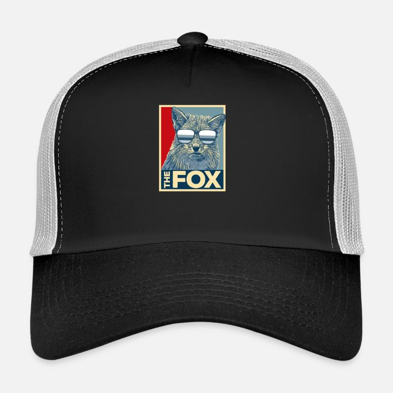 Fuchs Tiere Tier Cool WildnisComic Geschenk - Trucker Cap - Schwarz/Steingrau