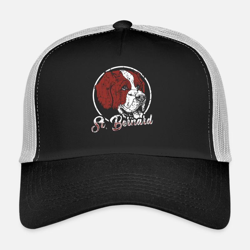 St Bernard Bernhadiner Hund - Trucker Cap - Schwarz/Steingrau