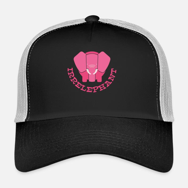 Irrelephant mit dem Elefant - Trucker Cap - Schwarz/Steingrau