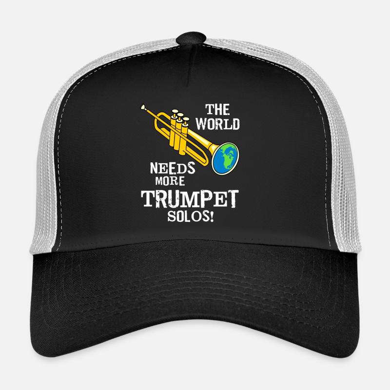 Trompette Solos Texte Blanc Casquette trucker 