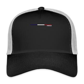 Drapeau Français - Casquette trucker  - noir/gris pierre - Devant