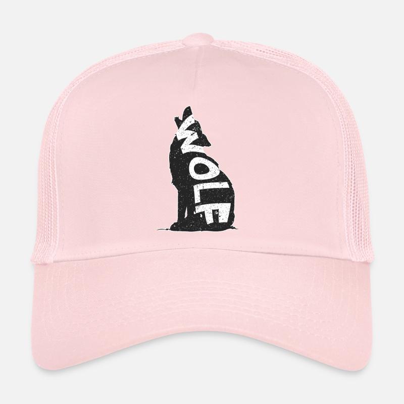 Black Wolf on Starry Background Trucker Cap