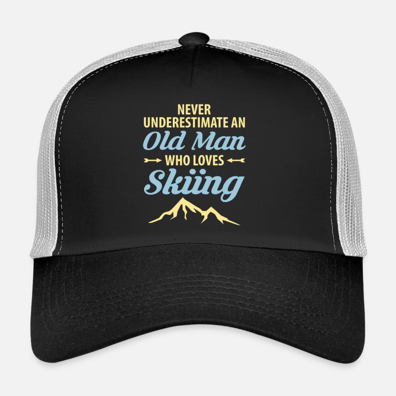 Never Underestimate An Old Man Who Loves Skiing - Trucker Cap - black/stone grey