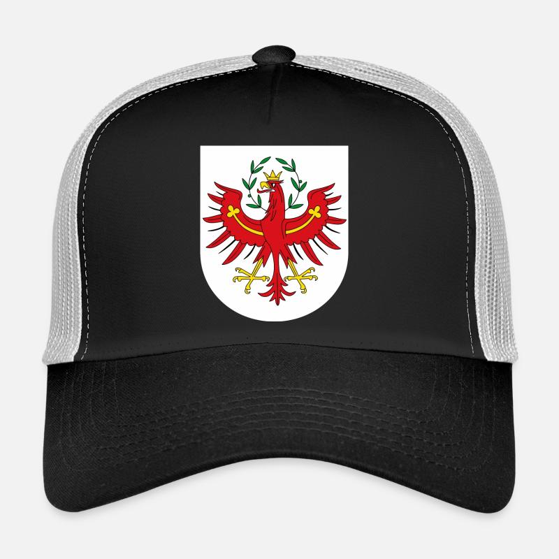 Tirol, Tiroler Adler mit Hintergrung - Trucker Cap - Schwarz/Steingrau