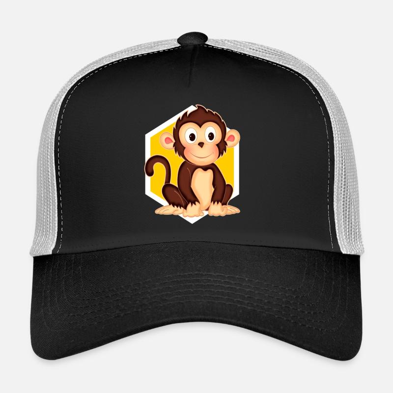 Kleines Äffchen - Trucker Cap - Schwarz/Steingrau