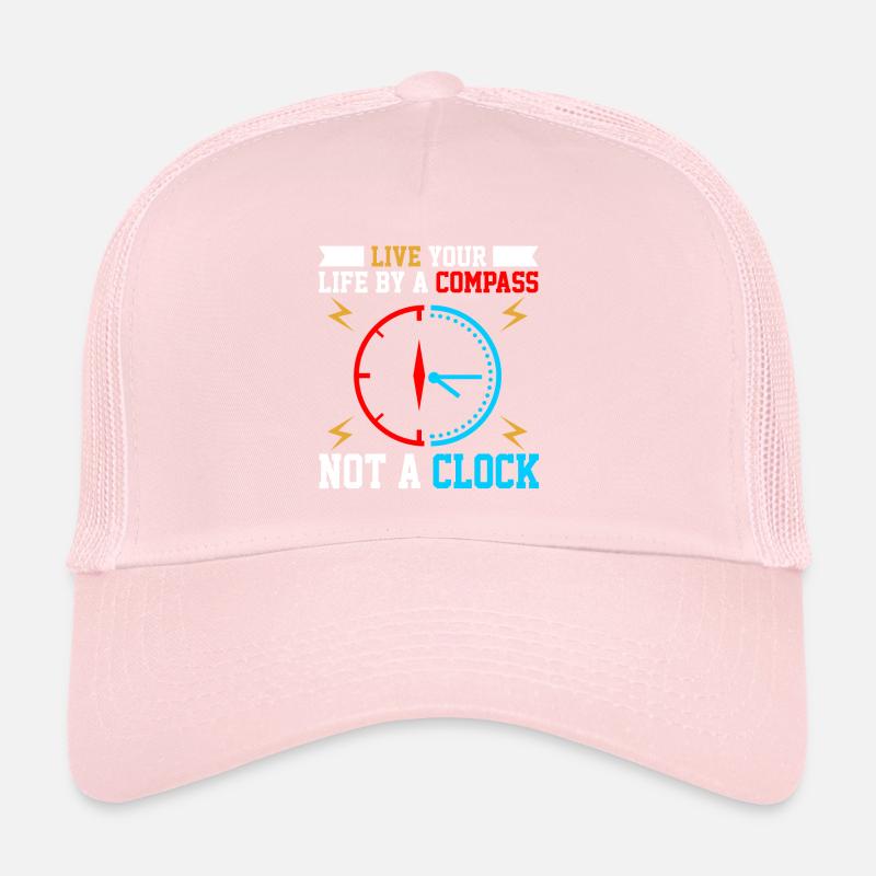 Wisdom Clock with Compass Motif Trucker Cap