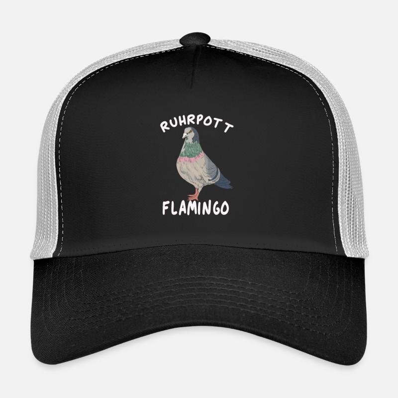 Ruhrpott Flamingo Taube - Trucker Cap - Schwarz/Steingrau