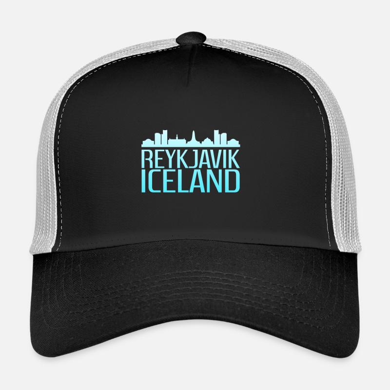Conception de la ligne d’horizon glacée de Reykjavik Casquette trucker 