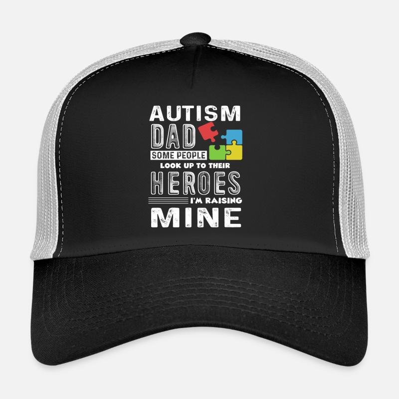 Autismus Bewusstsein Autismus Papa - Trucker Cap - Schwarz/Steingrau
