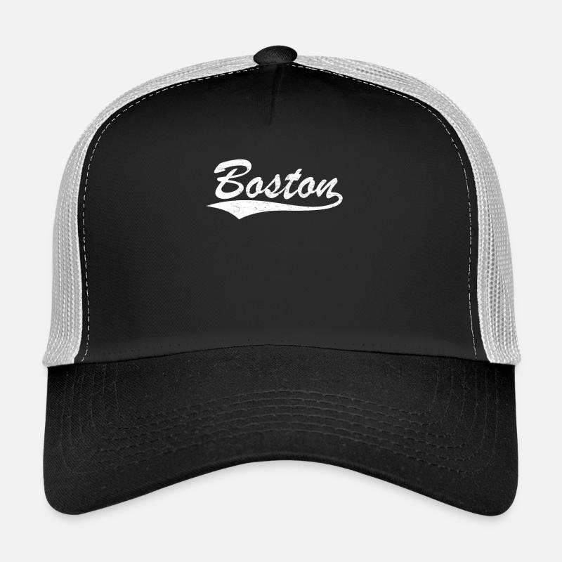 Boston Script Vintage Logo - Casquette trucker - noir/gris pierre