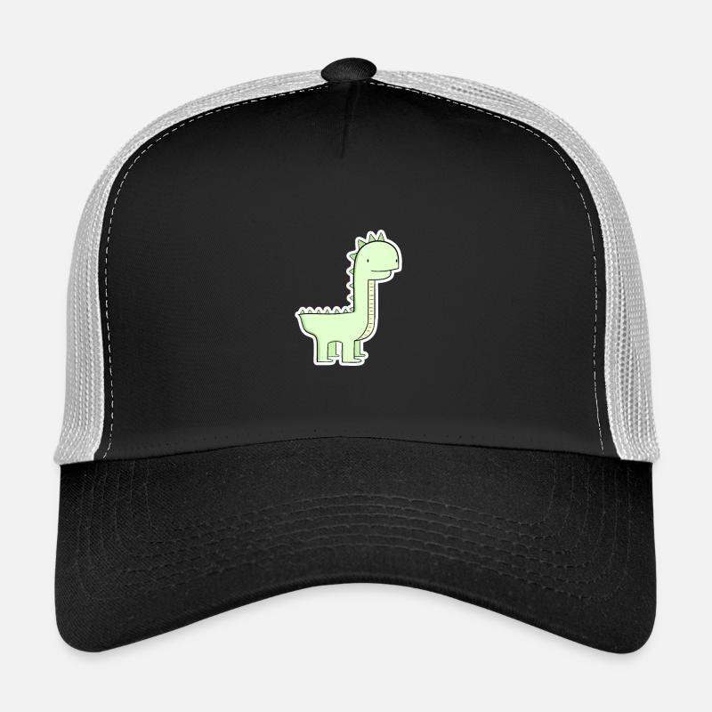 Dessin animé de dinosaures vert pastel Casquette trucker 