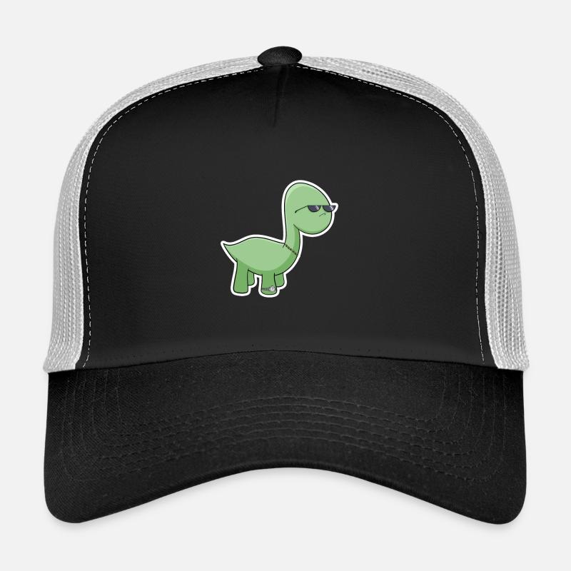 Dino with sunglasses - Trucker Cap - black/stone grey