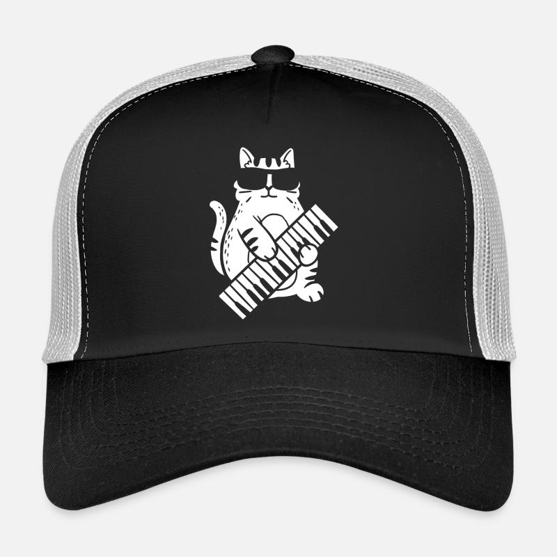 Cat Pianist - Trucker Cap - black/stone grey
