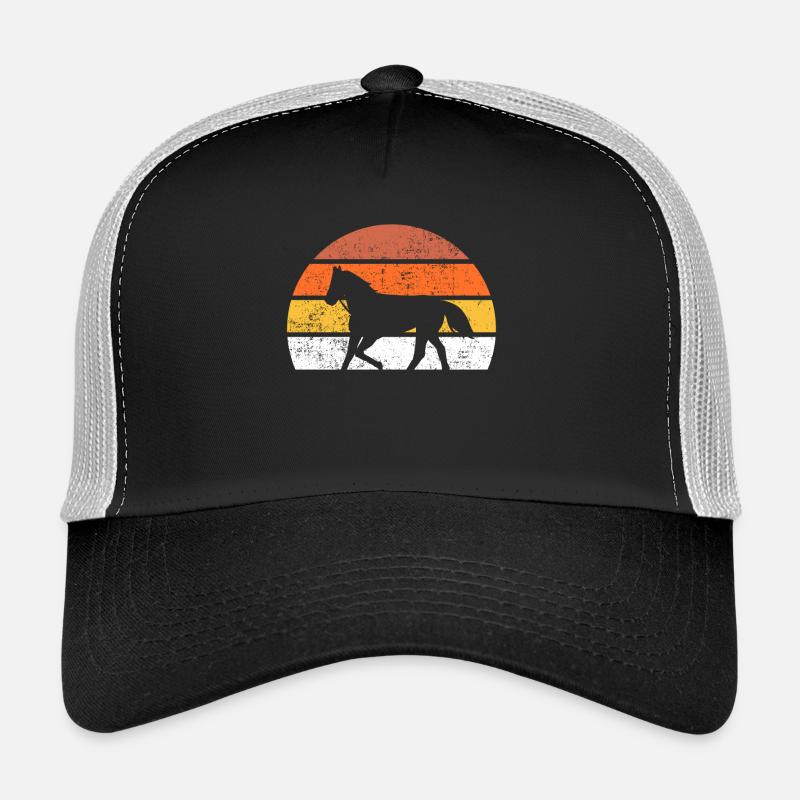 Pferd Retro - Trucker Cap - Schwarz/Steingrau