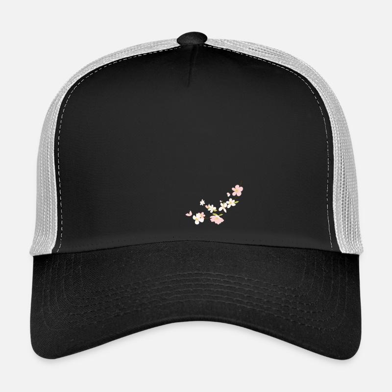 blumen - Trucker Cap - Schwarz/Steingrau