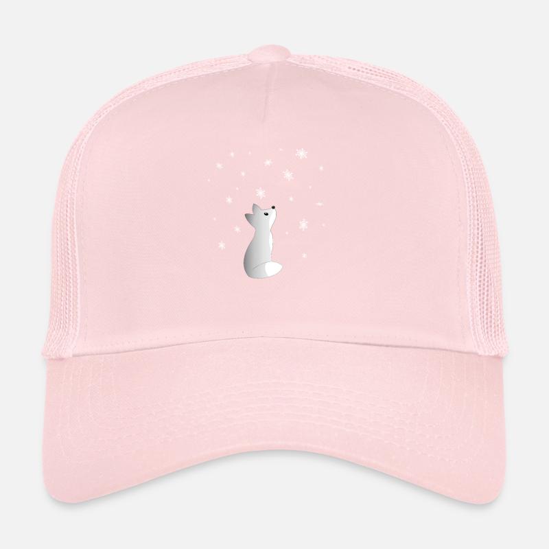 A Cute Snow Fox Watching Snowflakes Beautiful Trucker Cap