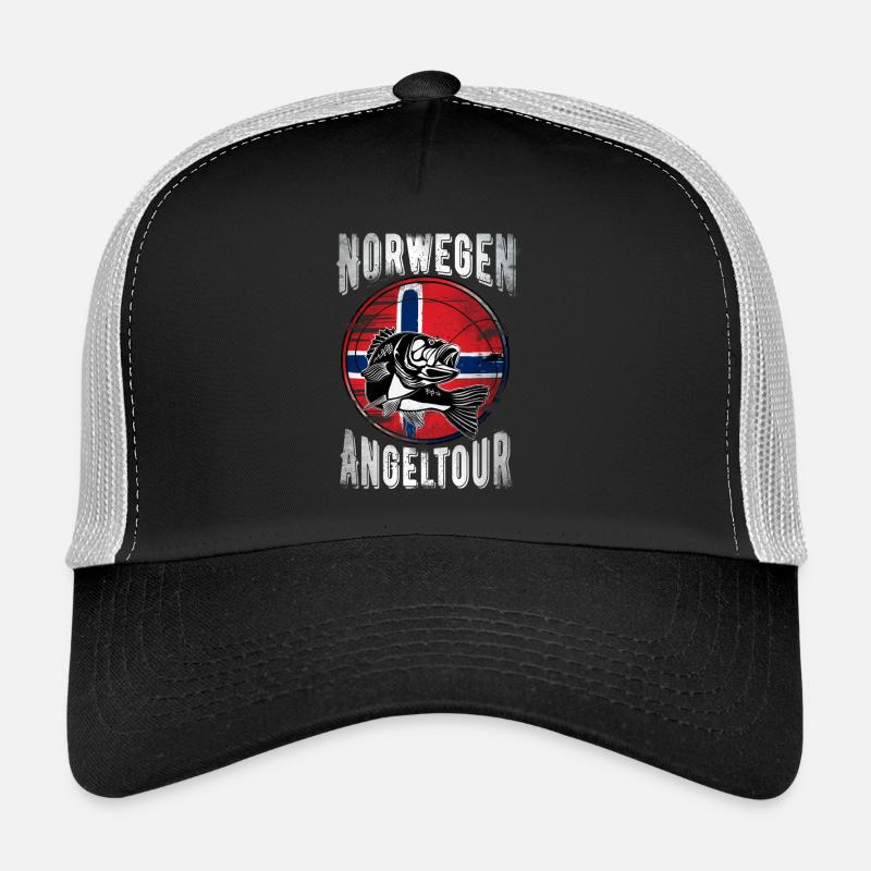 Norwegen Angeltour - Trucker Cap - Schwarz/Steingrau