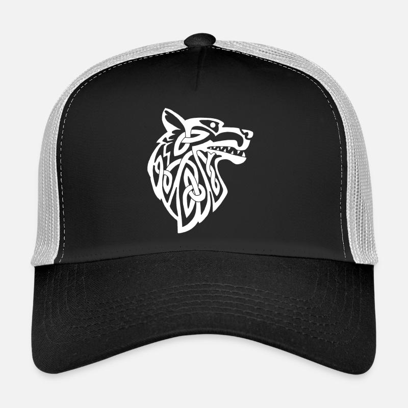 Viking white wolf Trucker Cap