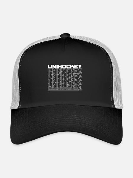Floorball Typo Pattern - Trucker Cap - black/stone grey - Front