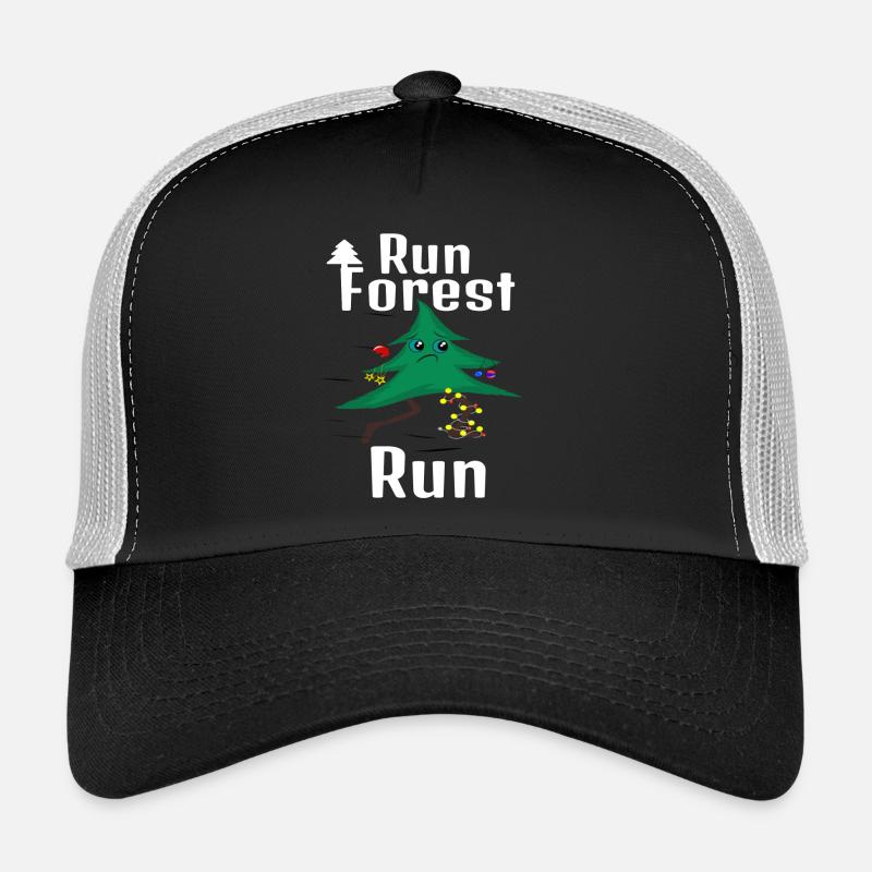 Lauf Forest Lauf! Weihnachtsbaum - Trucker Cap - Schwarz/Steingrau