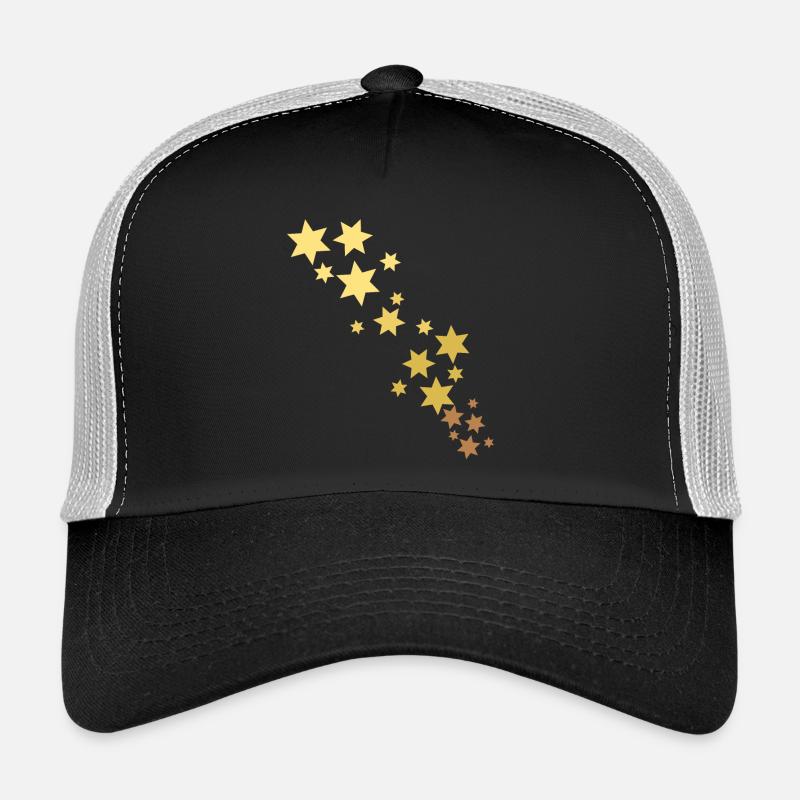 Sterne - Trucker Cap - Schwarz/Steingrau