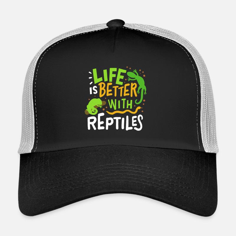 Reptilien Eidechse - Trucker Cap - Schwarz/Steingrau