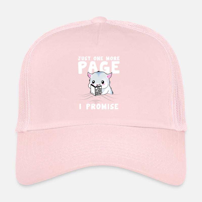Just One More Page Hamster Lesen Bücher Nerd Gesch Trucker Cap
