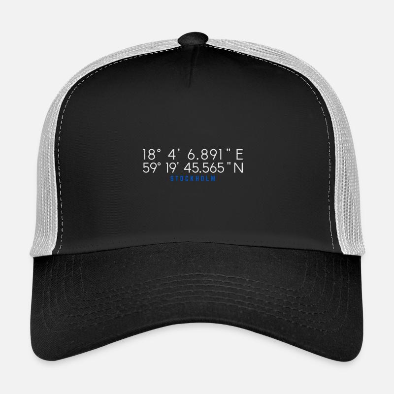Coordonnées GPS Stockholm Suède Casquette trucker 