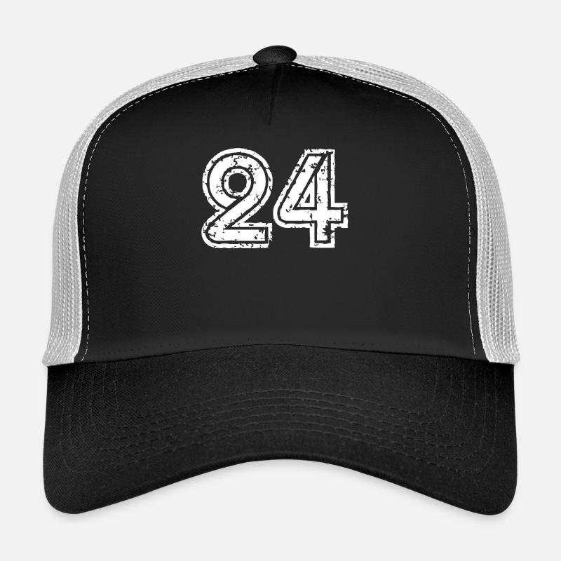 Numéro 24 - Casquette trucker  - noir/gris pierre
