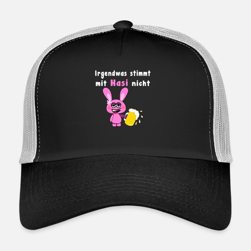 Something Is Wrong With Hasi Pink Drunken Rabbit - Trucker Cap - black/stone grey