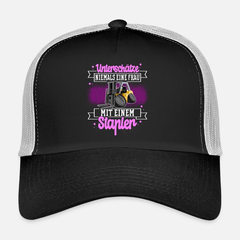 Staplerfahrerin - Trucker Cap - Schwarz/Steingrau
