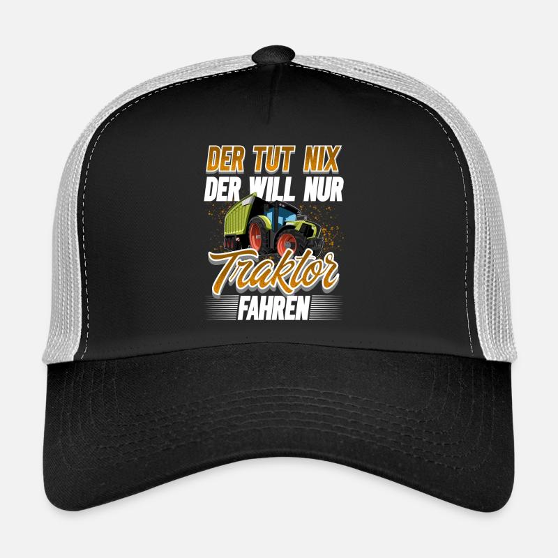 Der Tut Nix Der Will Nur Traktor Fahren - Trucker Cap - Schwarz/Steingrau
