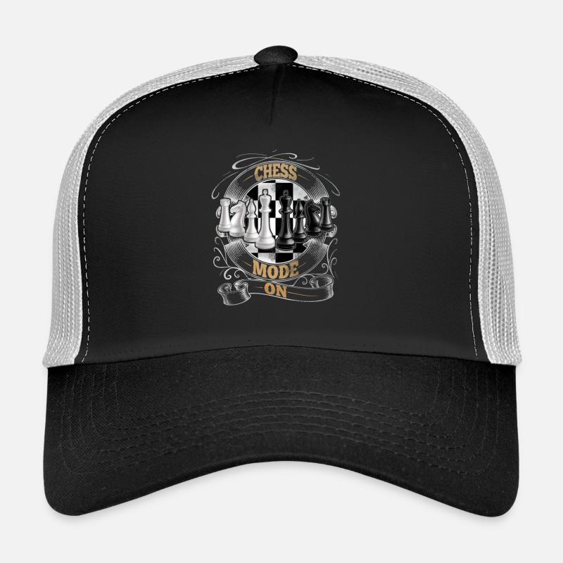 Schach - Trucker Cap - Schwarz/Steingrau