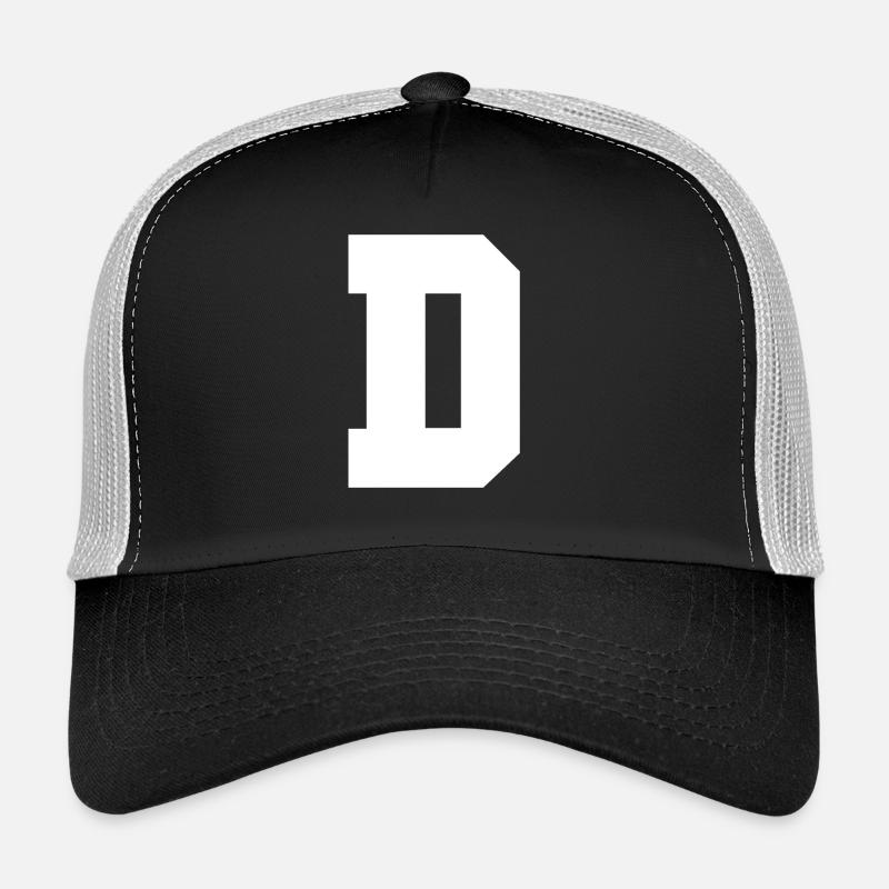 Letter D - Trucker Cap - black/stone grey