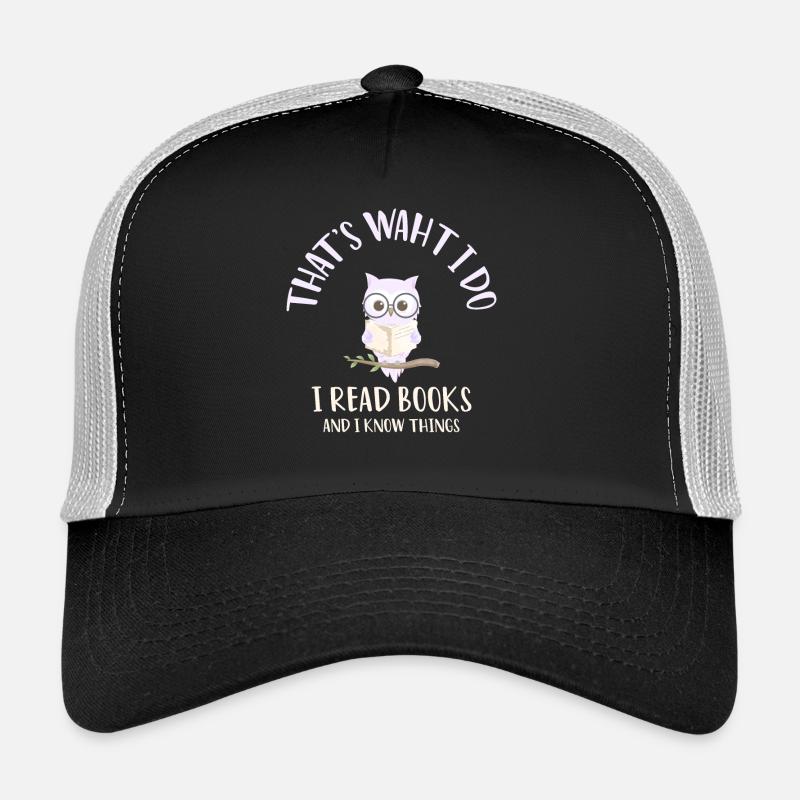 Ich lese Bücher Eule Nachteule Bücher Bücherwurm - Trucker Cap - Schwarz/Steingrau