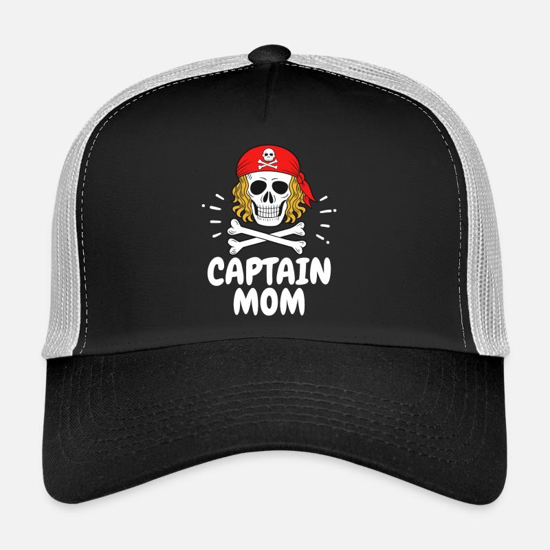 Pirat - Trucker Cap - Schwarz/Steingrau