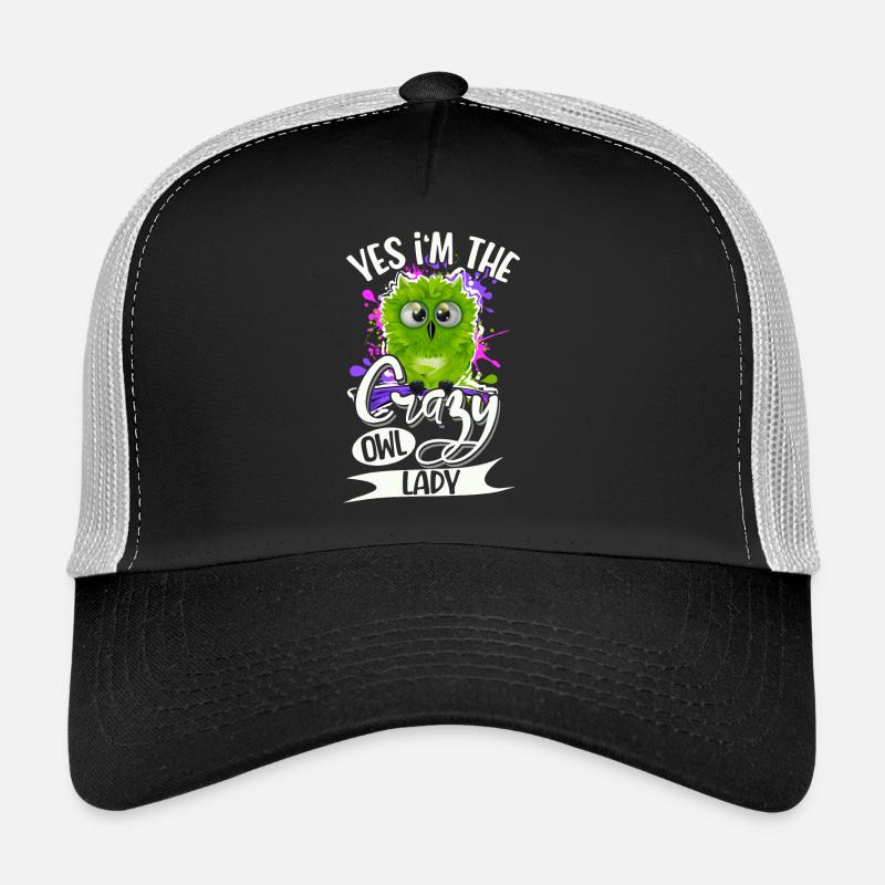 Eule - Trucker Cap - Schwarz/Steingrau