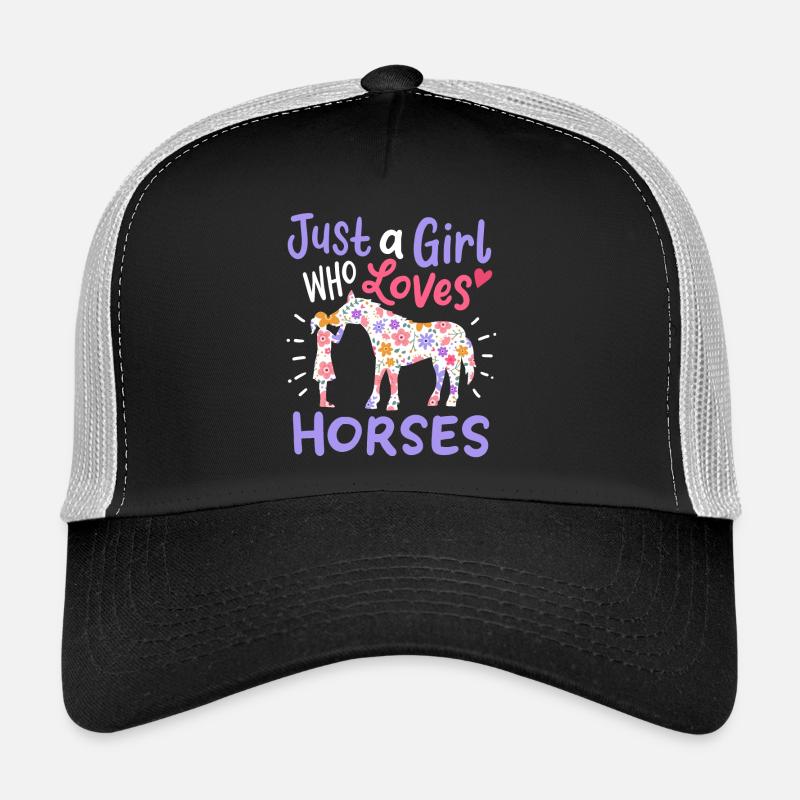 Chevaux Amateurs de chevaux - Casquette trucker  - noir/gris pierre