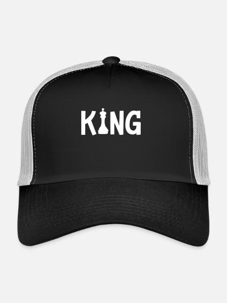 Jeu d’échecs Roi - Casquette trucker  - noir/gris pierre - Devant