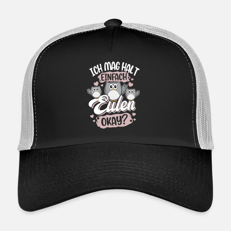 Ich Mag Halt Einfach Eulen Okay? - Trucker Cap - Schwarz/Steingrau