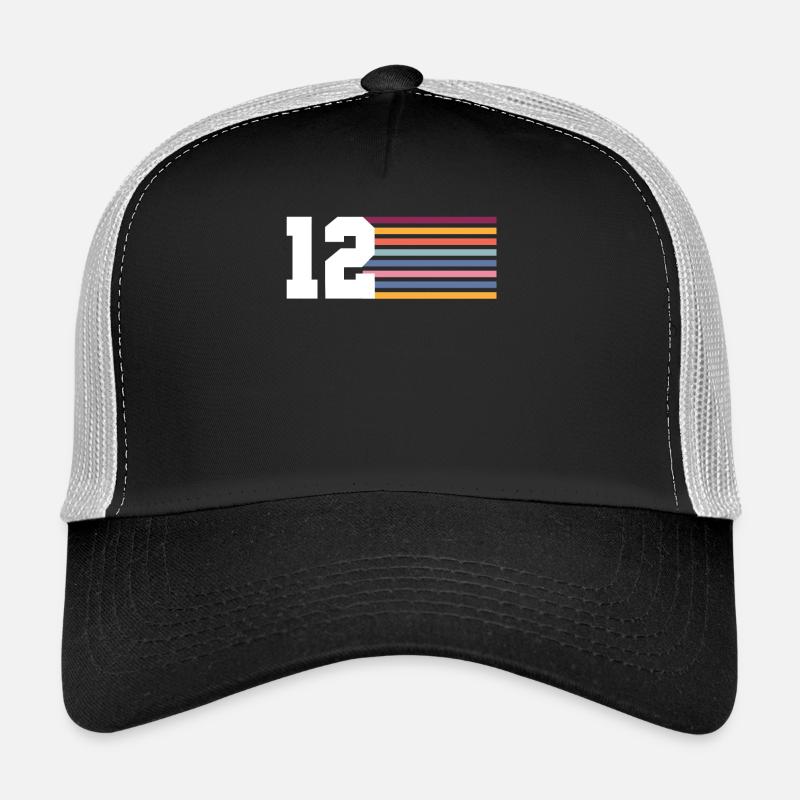 12 - Trucker Cap - Schwarz/Steingrau