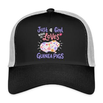 Meerschweinchen Meerschweinchen-Liebhaber - Trucker Cap - Schwarz/Steingrau - Vorne