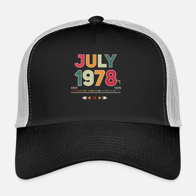 Vintage im Juli 1978 - Trucker Cap - Schwarz/Steingrau