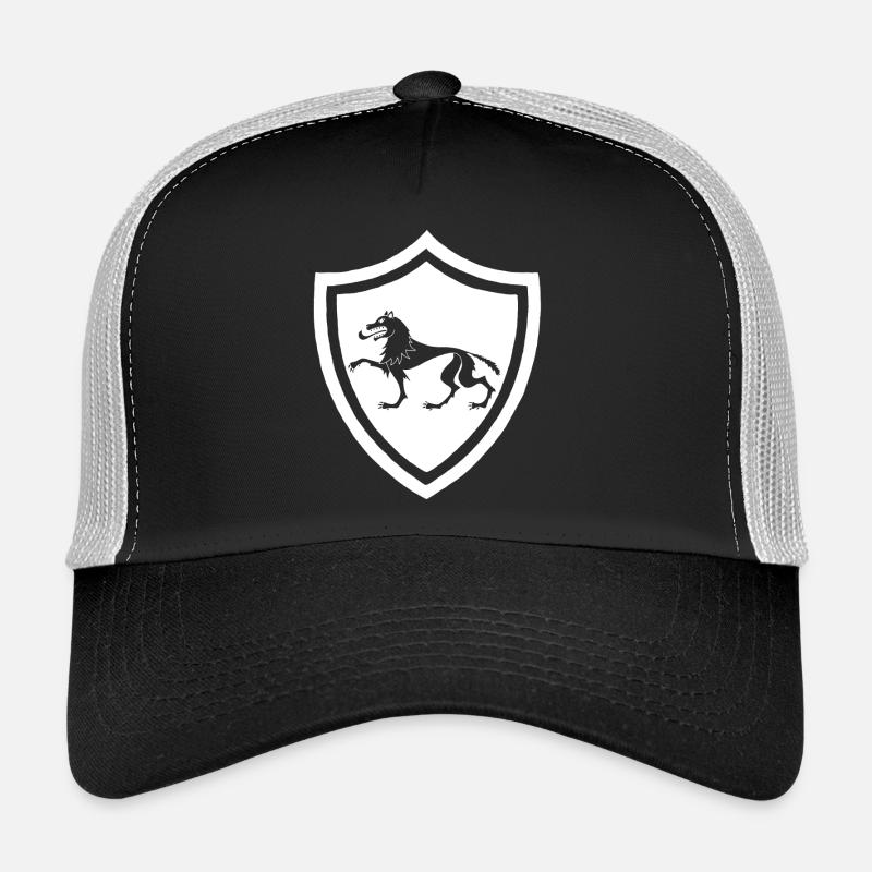 Symbol of the medieval white wolf Trucker Cap